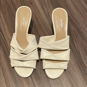 Lord & Taylor Cream Mules